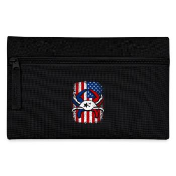 Usa American flag 4th of July Crabbing - Pencil Case - black - Front