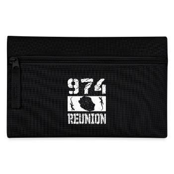 idee cadeau design carte ile de la reunion 974 - Trousse - noir - Devant