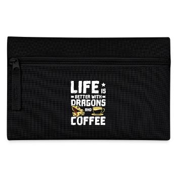 Life is better with bearded dragons and coffee - Pencil Case - black - Front