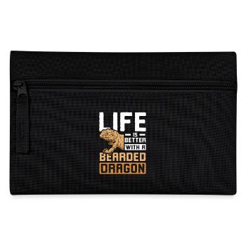 Life is better with a bearded dragon - Pencil Case - black - Front