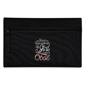Never underestimate a girl with a oboe - Pencil Case - black - Front