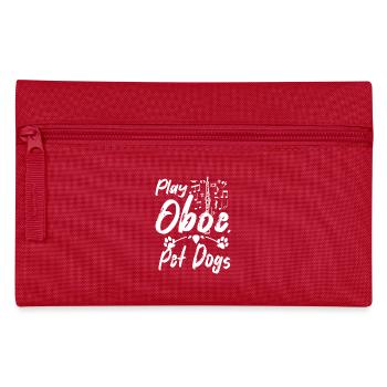 Dog owner Play oboe pet dogs - Federtasche - Rot - Vorne