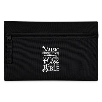 Music is my religion, the oboe is my bible - Pencil Case - black - Front