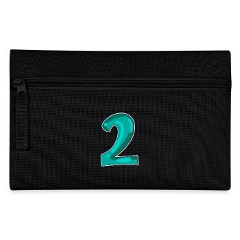 2 - Zahl - Nummer Zwei Motiv - Federtasche - Schwarz - Vorne