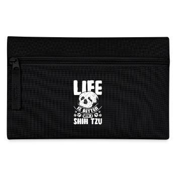 Life is better with a shih tzu - Pencil Case - black - Front