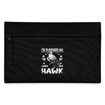 Falconer I'd rather be with my hawk - Federtasche - Schwarz - Vorne