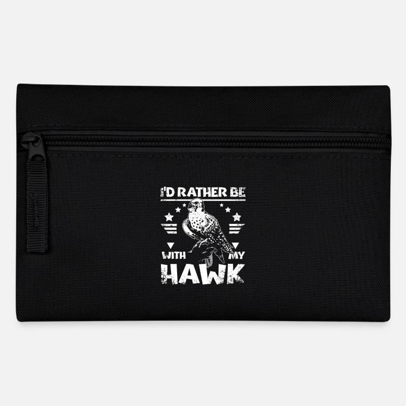 Falconer I'd rather be with my hawk - Federtasche - Schwarz