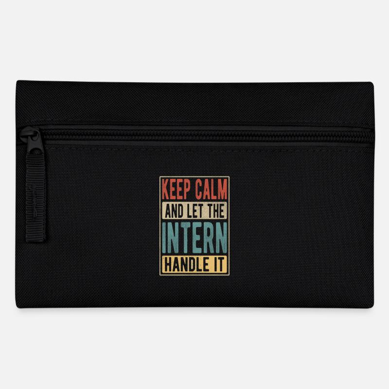 Praktikant Retro Geschenk - Federtasche - Schwarz