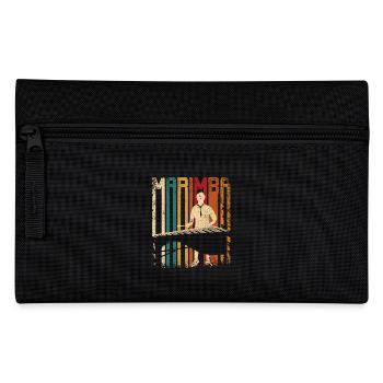 Retro vintage marimba player marimbist - Federtasche - Schwarz - Vorne