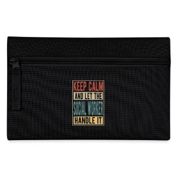 Social Worker Retro Gift - Pencil Case - black - Front