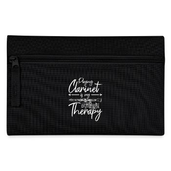 Playing clarinet is my therapy - Federtasche - Schwarz - Vorne
