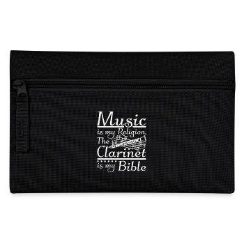 Music is my religion the clarinet is my bible - Federtasche - Schwarz - Vorne