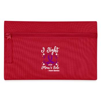 I fight by my mom's side, epilepsy awareness - Pencil Case - red - Front