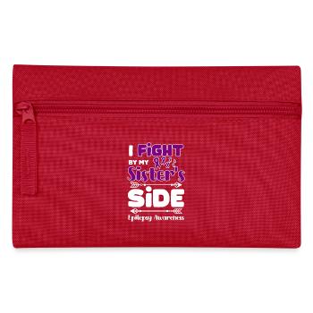 I fight by my sister's side, epilepsy awareness - Pencil Case - red - Front