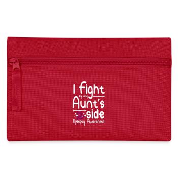 I fight by my aunt's side, epilepsy awareness - Pencil Case - red - Front