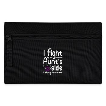 I fight by my aunt's side, epilepsy awareness - Pencil Case - black - Front
