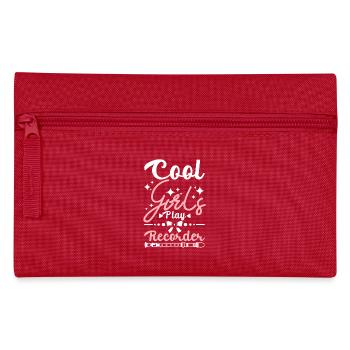 Des filles cool jouent à la flûte à bec - Trousse - rouge - Devant