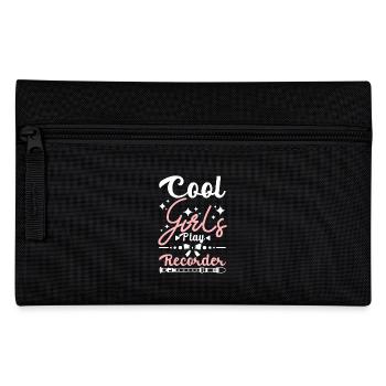 Des filles cool jouent à la flûte à bec - Trousse - noir - Devant