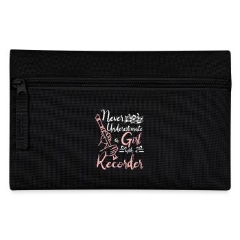 Ne sous-estimez jamais une fille avec un enregistreur - Trousse - noir - Devant