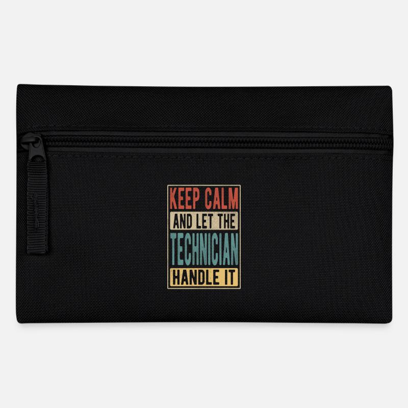 Technician Retro Gift - Pencil Case - black