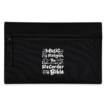 Music is my religion the recorder is my bible - Federtasche - Schwarz - Vorne