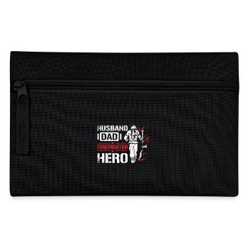 Husband dad firefighter hero - Pencil Case - black - Front