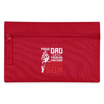 Fier papa d’un fils pompier génial - Trousse - rouge - Devant
