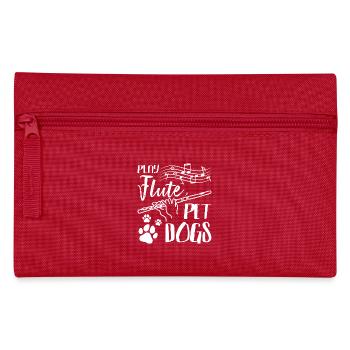 Dog owner, play flute pet dogs - Federtasche - Rot - Vorne