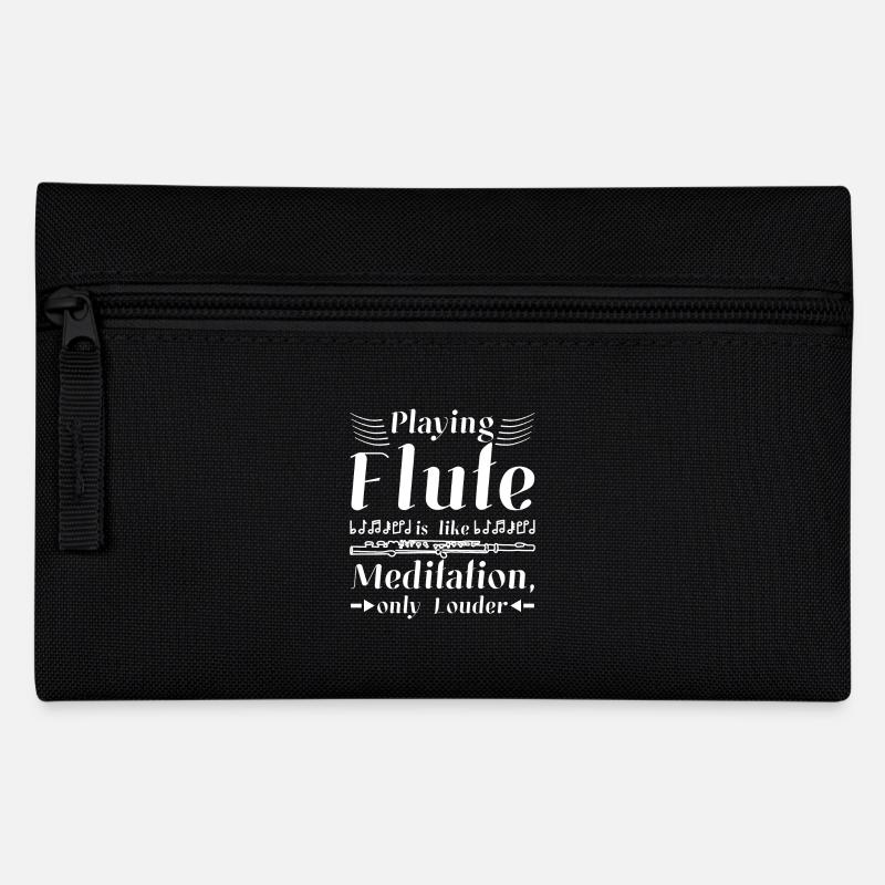 Playing flute is like meditation only louder - Federtasche - Schwarz