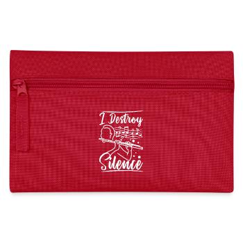 I destroy silence flute player - Federtasche - Rot - Vorne