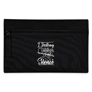 I destroy silence flute player - Federtasche - Schwarz - Vorne