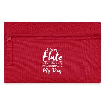 Playing flute makes my day - Federtasche - Rot - Vorne