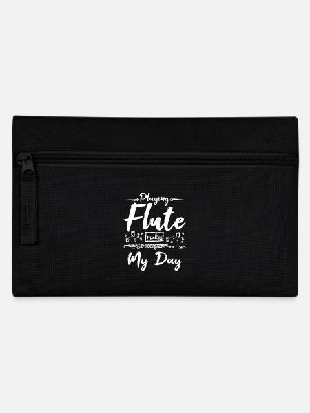 Playing flute makes my day - Federtasche - Schwarz