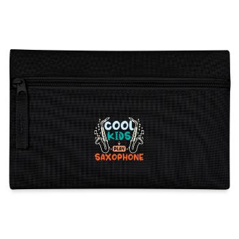 Children cool kids play saxophone - Federtasche - Schwarz - Vorne