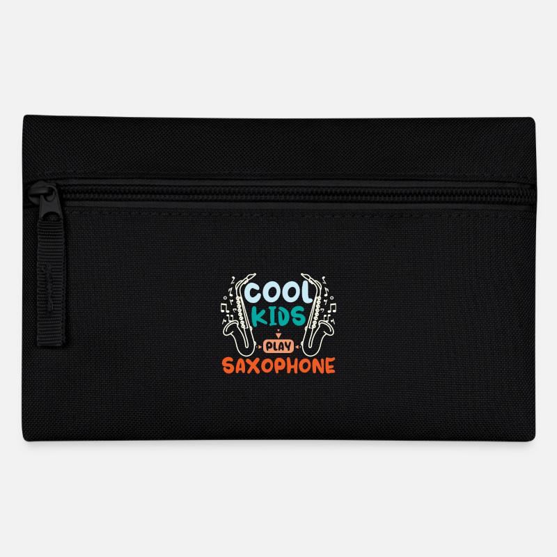 Children cool kids play saxophone - Federtasche - Schwarz