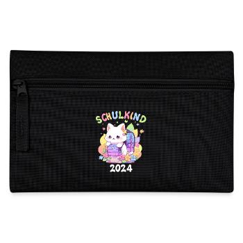 Einschulung Katze Schulanfang Schulkind 2024 - Federtasche - Schwarz - Vorne