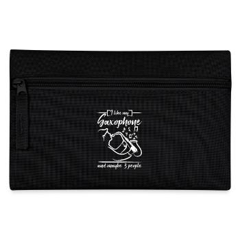 I like my saxophone and maybe 3 people - Pencil Case - black - Front