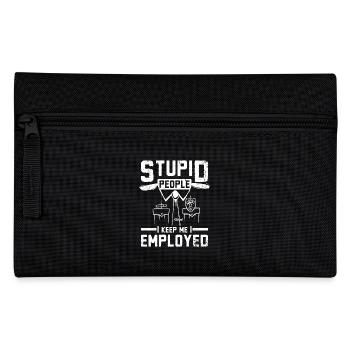 Police officer, Stupid people keep me employed - Pencil Case - black - Front