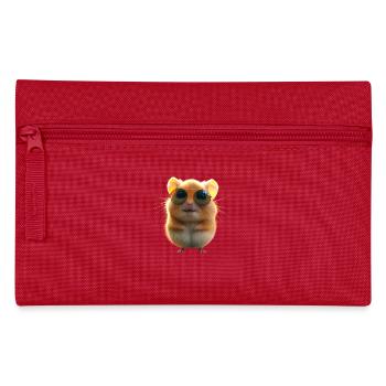 Hamster mit Sonnenbrille Goldhamster Süße Hamster - Federtasche - Rot - Vorne