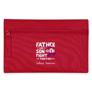 Father and son fight together, epilepsy awareness - Pencil Case - red - Front