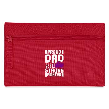 Proud dad of a strong fighter, epilepsy awareness - Pencil Case - red - Front