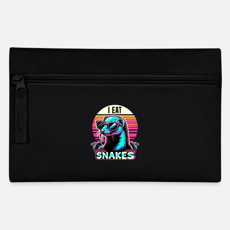 Je mange des serpents mangouste Vintage - Trousse - noir