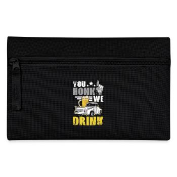 You honk we drink, funny drinking tailgate - Federtasche - Schwarz - Vorne