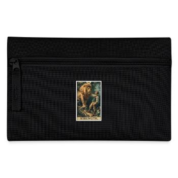 Tarotkarten Tarotkarte Strength Kraft - Federtasche - Schwarz - Vorne