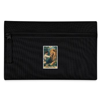 Tarotkarten Tarotkarte Strength Kraft - Federtasche - Schwarz - Vorne