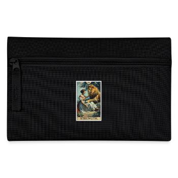 Tarotkarten Tarotkarte Strength Kraft - Federtasche - Schwarz - Vorne