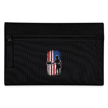 Usa American flag Mail lady - Pencil Case - black - Front