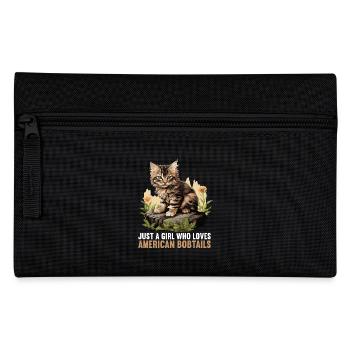 Cat Cats American Bobtail - Pencil Case - black - Front