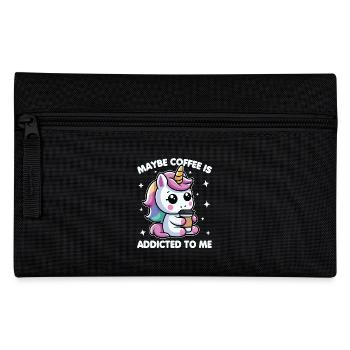 Maybe Coffee Is Addicted To Me Unicorn Funny - Pencil Case - black - Front