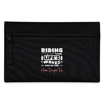 Riding life's waves side by side Mother Daughter - Pencil Case - black - Front